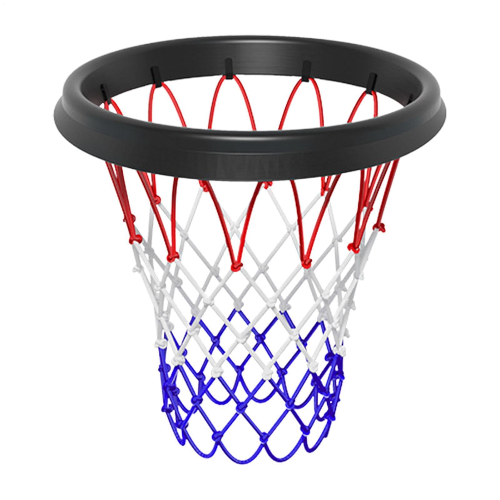 Basketball Net, Portable Basketball Hoop Net Replacement, Removable Basketballs Nets Frame, Woven Tricolour Nets, Easy Install, Anti Whip Basketballs Netting Hoop, for Indoor And Outdoor