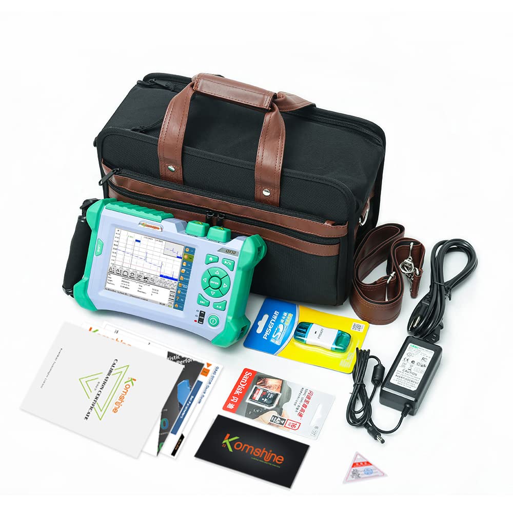 1310/1550nm 32/30dB Komshine OTDR QX50 Touch Screen SM W/ 1:8/1:16 Fiber Cable Splitter + Testing Distance 120KM (Equal to Orientek TR600 OTDR)