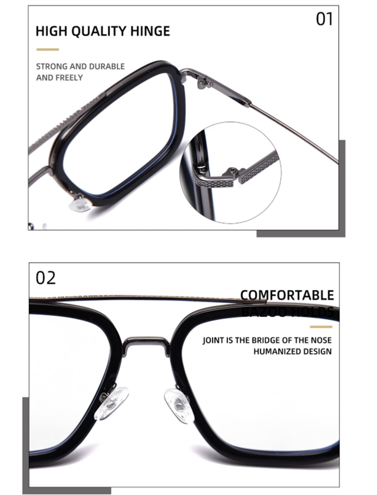 Gafas Filtro Luz Azul Gafas para Ordenador Anti luz Azul Gafas de computadora Gafas Gafas Unisex Azul Luz Bloqueo Gafas Metal Metal Anti Azul Luz Plana Gafas Planos Marco Marco Anti Blue Ray Computer