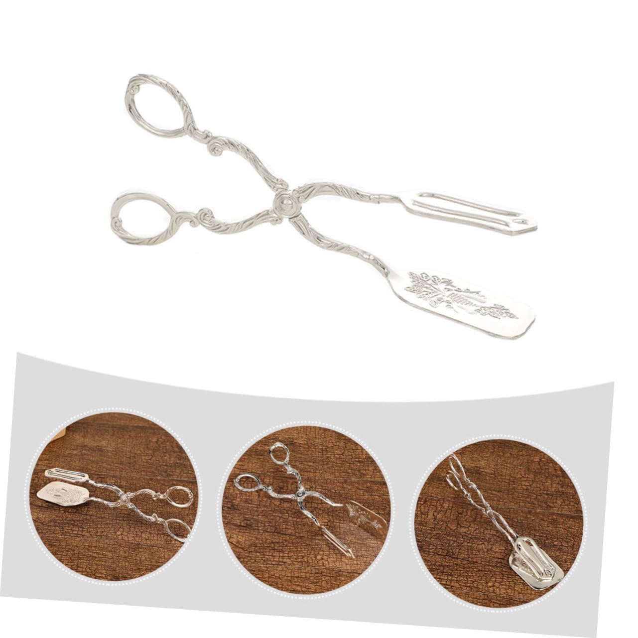 DECHOUS 3 Pz Porta torta europeo utensili da cucina pinze da portata a forma di forbice MORSETTO cibo set cucina gadget cucina pinze metalliche pinza da cucina multifunzione lega Silver