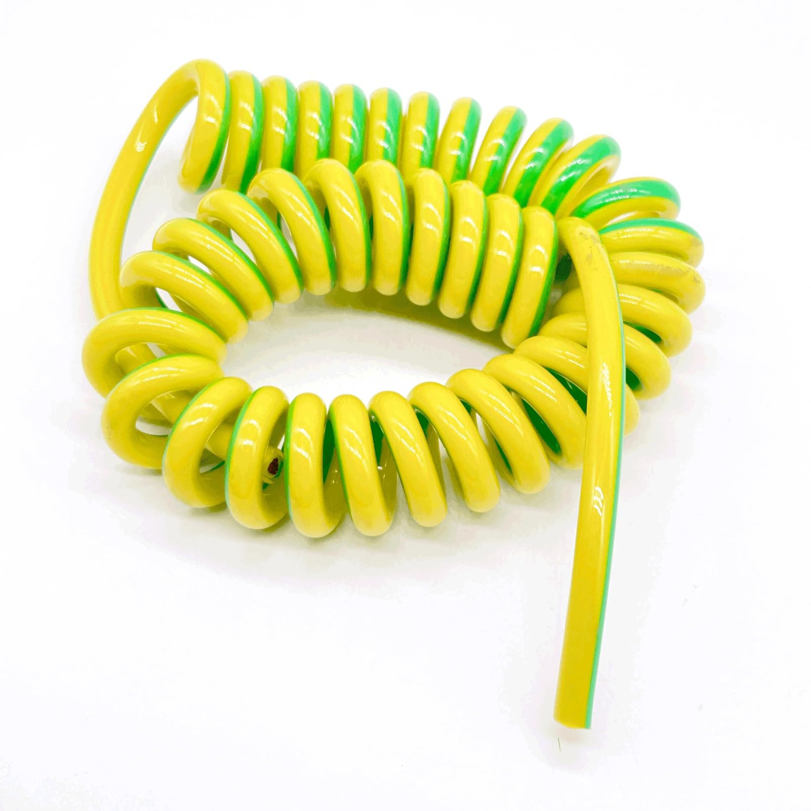 Cavo di alimentazione a spirale retrattile multipl Cavo di messa a terra a spirale unipolare da 10 mm² giallo-verde, allungabile 1 a 8 metri(Stretch 4 Meters)