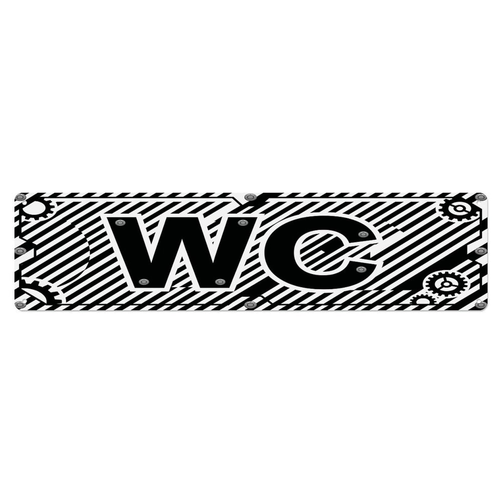 Industrial Bold Workshop Facility Toilet(WC) Door Metal Tin Sign Plaque Wall Decor for Cafe, Club Bar, Office, Home Garden Metal Poster 4x16Inch