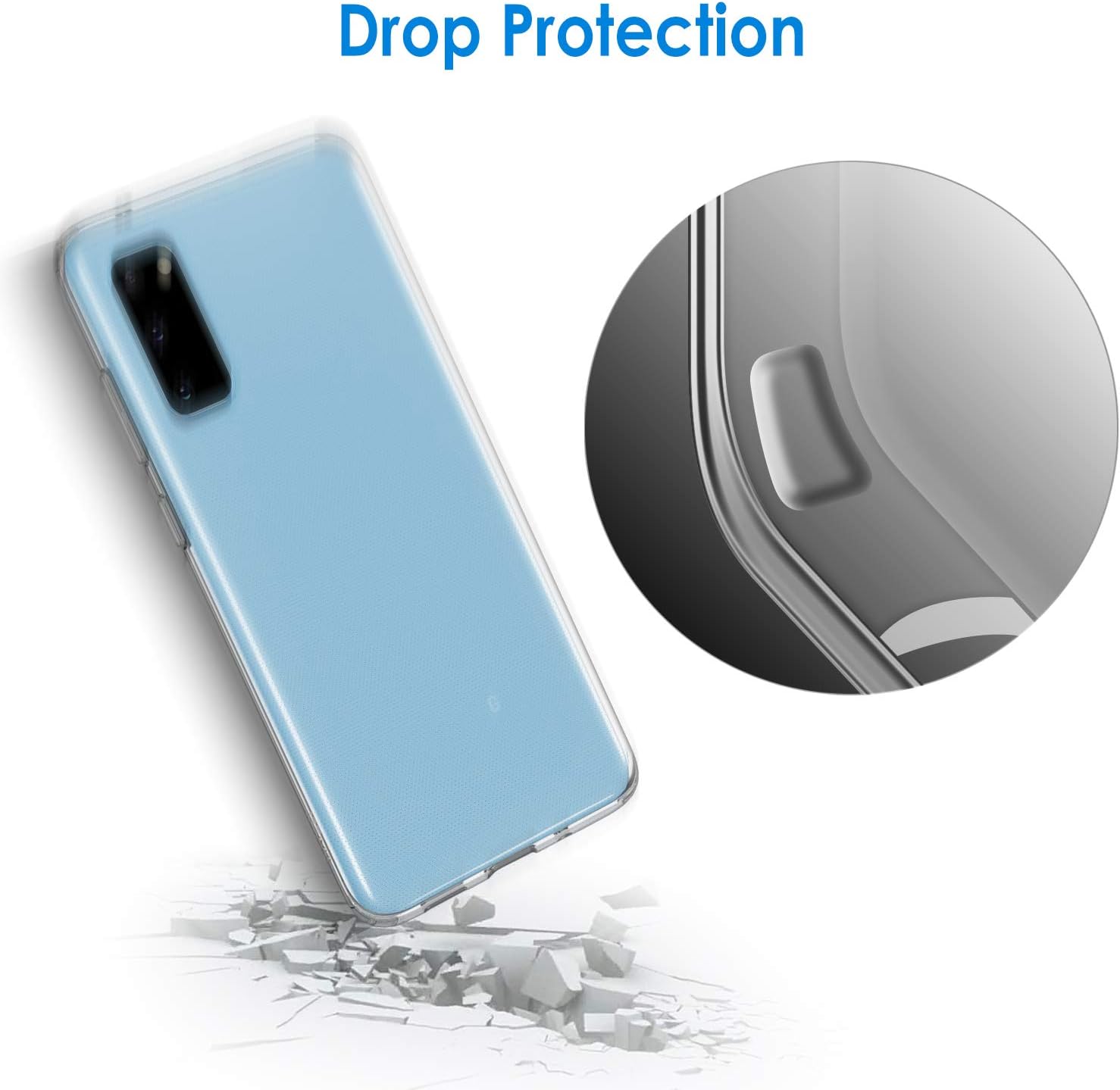 JETech Case for Samsung Galaxy S20 5G (2020), Premium TPU Material, Shock Proof, HD Clear