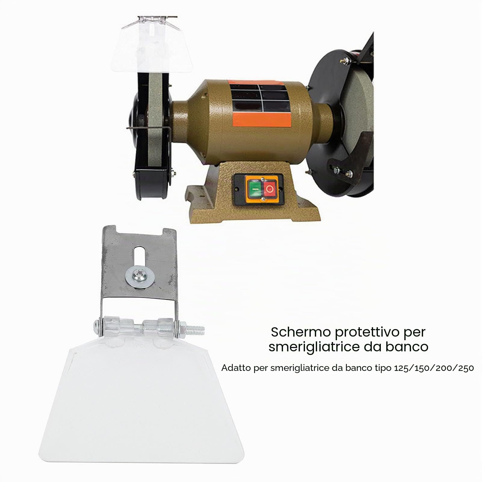 2 Pz. Occhiali Di Protezione Per Smerigliatrice Piccola, Copertura Di Protezione Per Smerigliatrice Angolare Da Banco, Per Smerigliatrice Da Banco 125/150/200/250 Accessori Accessori