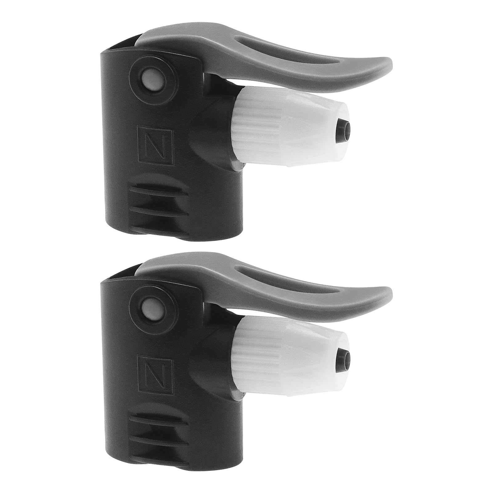 EMSea 2Pcs Black Plastic Bicycle Dual Head Pump Nozzle FV AV Bicycle