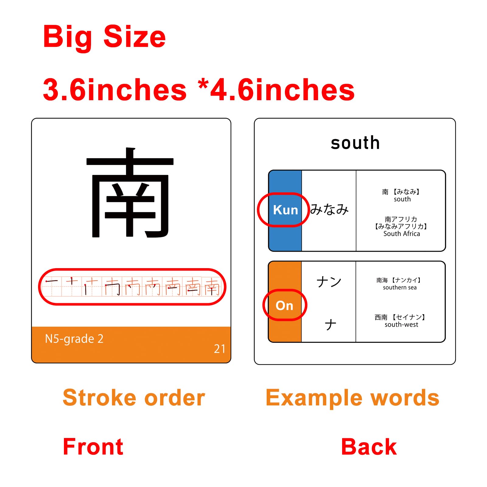 Japanese Kanji Flash Cards Flashcards for Beginners, A Full List of JLPT N4 & N5 with 242 Cards - Image 5
