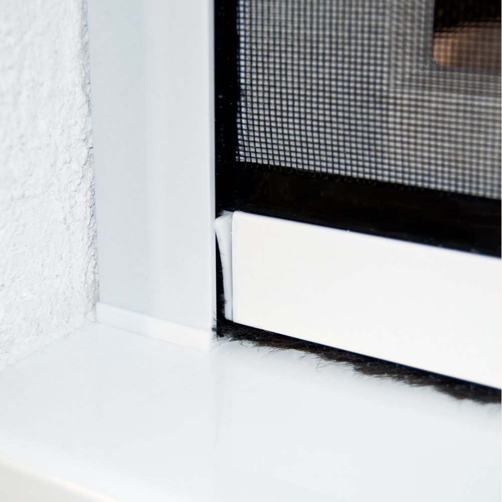 Fliegengitter Rollo für Fenster als PVC-Bausatz mit Fiberglasgewebe Insektenschutz - 80 x 130 cm