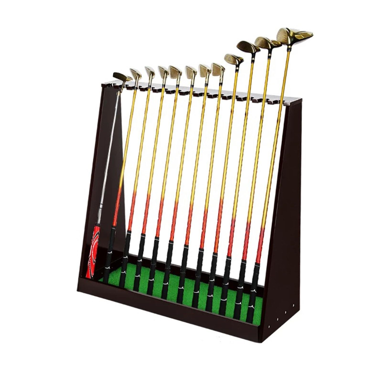 JevLoN 13 Hole Club Rack Wooden Golf Putter Stand Indoor Display Rack Golf Club Rack Golf Club Holder Natural Wood Golf Club Stand for Storage Golf Driving Range Supplies