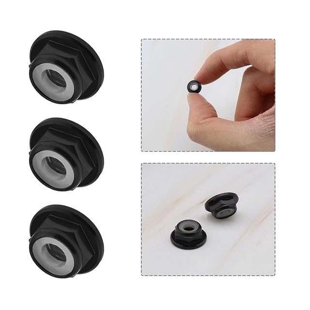 Foto 5 de 7 de 10 Uds. M4 Tuercas con brida de aleación de aluminio Inserto de nylon Tuercas hexagonales autobloqueadas…