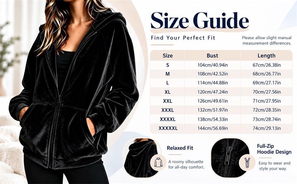 Zip Up Hoodie Women Velvet Jacket 2026 Long Sleeve Hooded Velvet Jacket - image 3