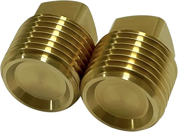Boat Drain Plugs 1/2 NPT Solid Brass Drain Plugs commonly Used in Boat Hulls 2 Pack Solid Brass Boat Hull Spare Garboard Drain Plug