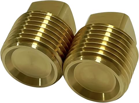 Boat Drain Plugs 1/2 NPT Solid Brass Drain Plugs commonly Used in Boat Hulls 2 Pack Solid Brass Boat Hull Spare Garboard Drain Plug