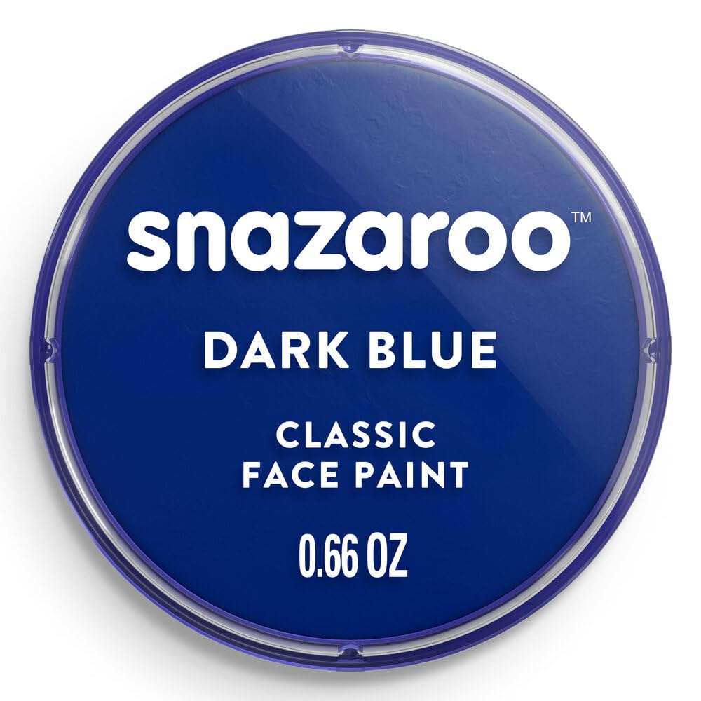 Snazaroo - Pintura facial y corporal, 18ml, color azul oscuro, profesional a base de agua, pastilla de aquacolor individual para adultos, niños y efectos especiales