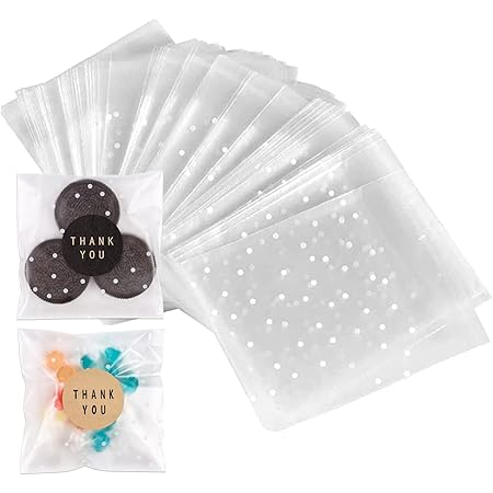 Cookie Bags,Bexikou 200 Pcs 5.5 X 5.5cm Self Adhesive Clear Candy Cookie Gift Bag,Cellophane Treat Bags Self Sealing Plastic Bags,Party Favor Bag For Party Gift Giving Bakery Candy Cookie Chocolate