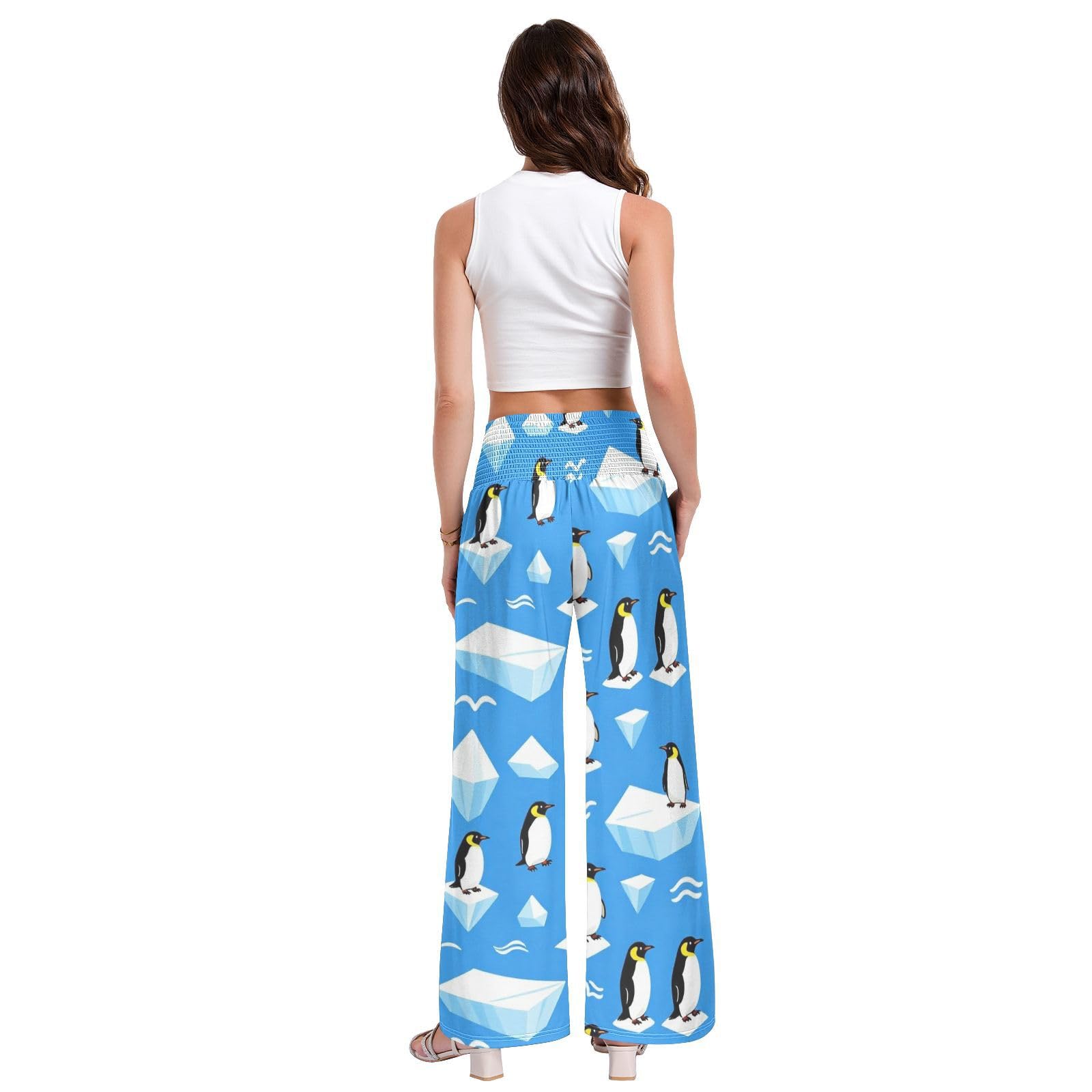 Penguin Ice - Pantalones de descanso para mujer, ligeros, elásticos, informales, ropa de descanso