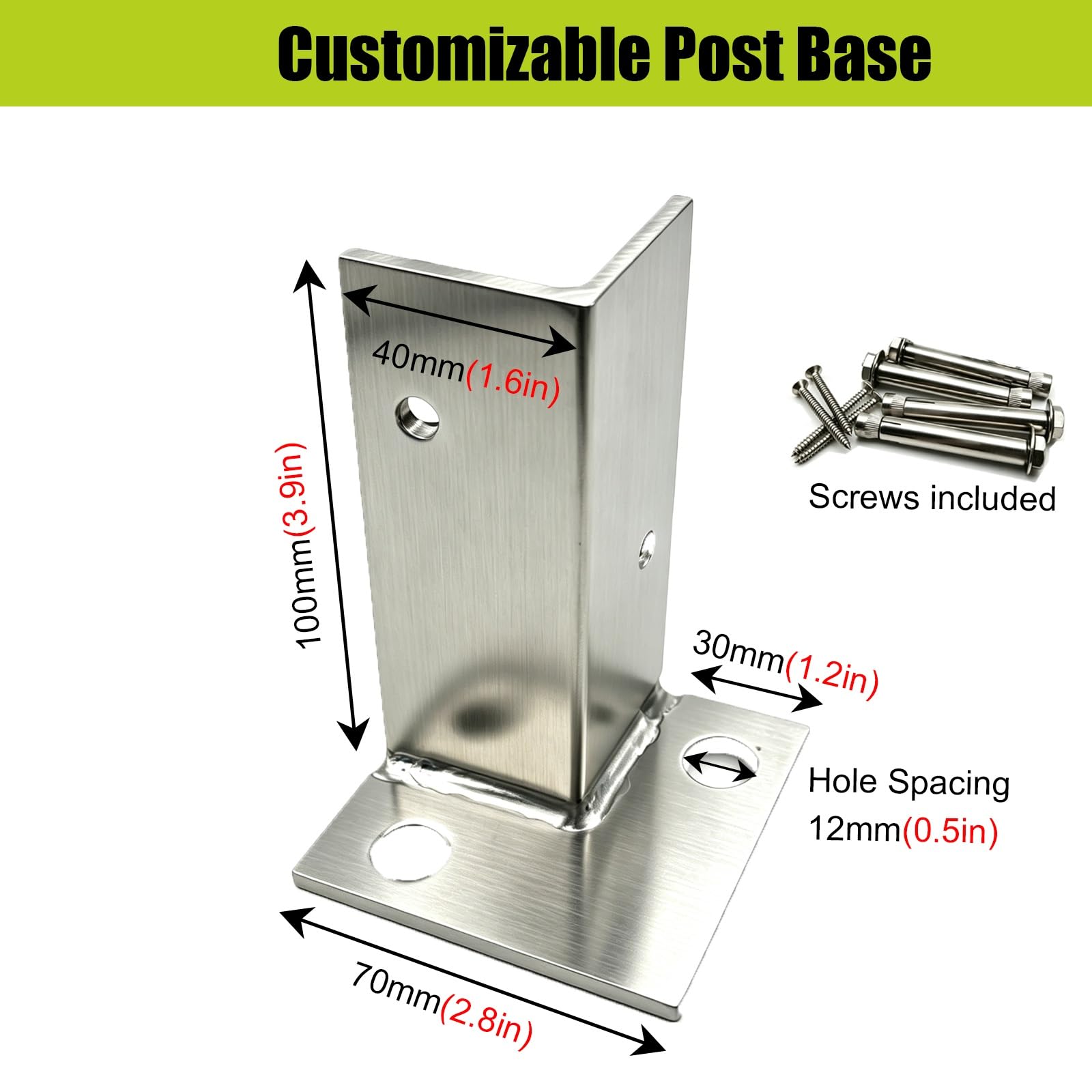 Base De Soporte Plateada Para Poste De Buzón, Anclaje Resistente Para Pilares