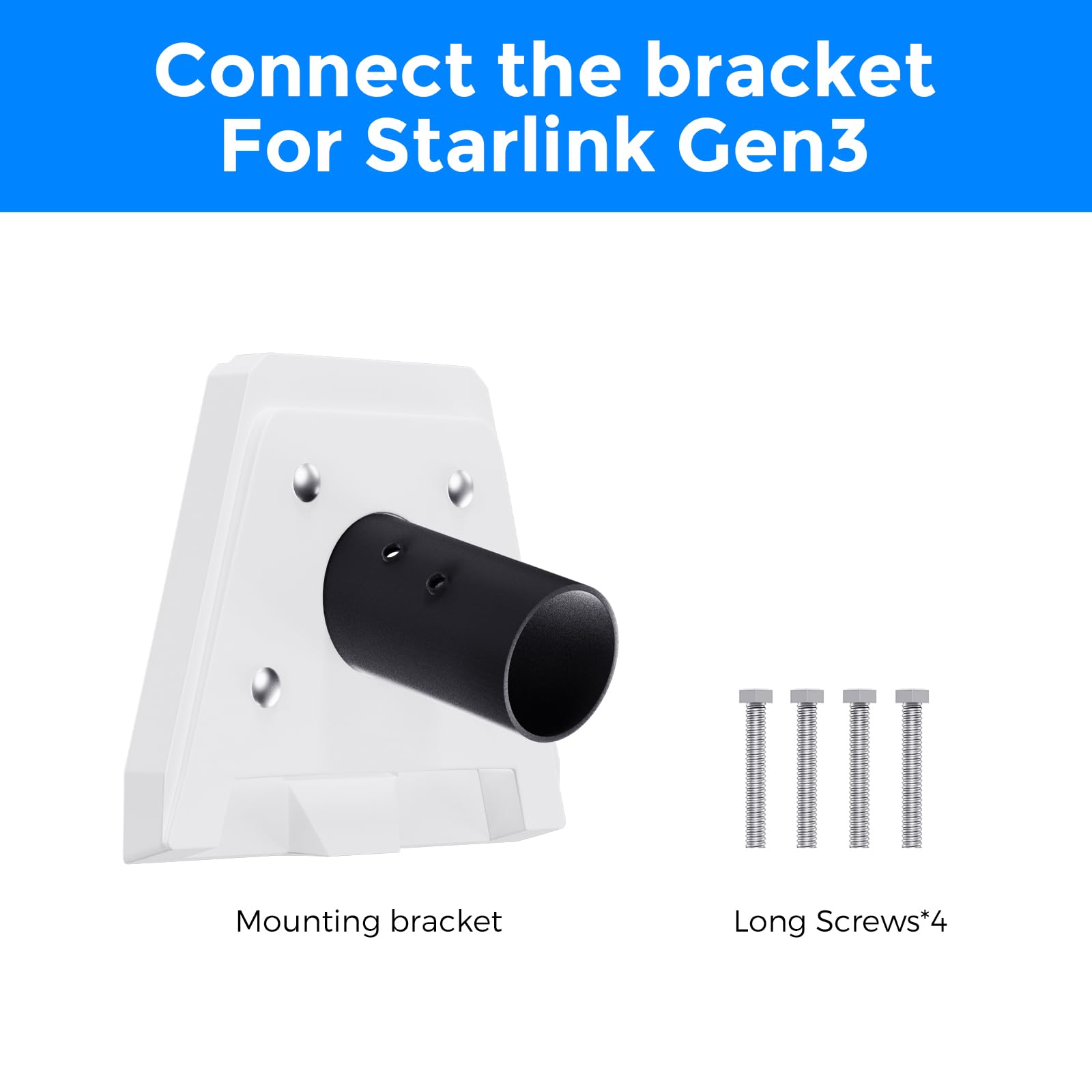 Starlink Gen 3 Mount, adaptador de tubería Starlink Gen 3, para el adaptador de soporte estándar StarLink Gen 3, Placa de montaje Starlink V3, diámetro de la tubería 1.88 pulgadas (4.8 cm)