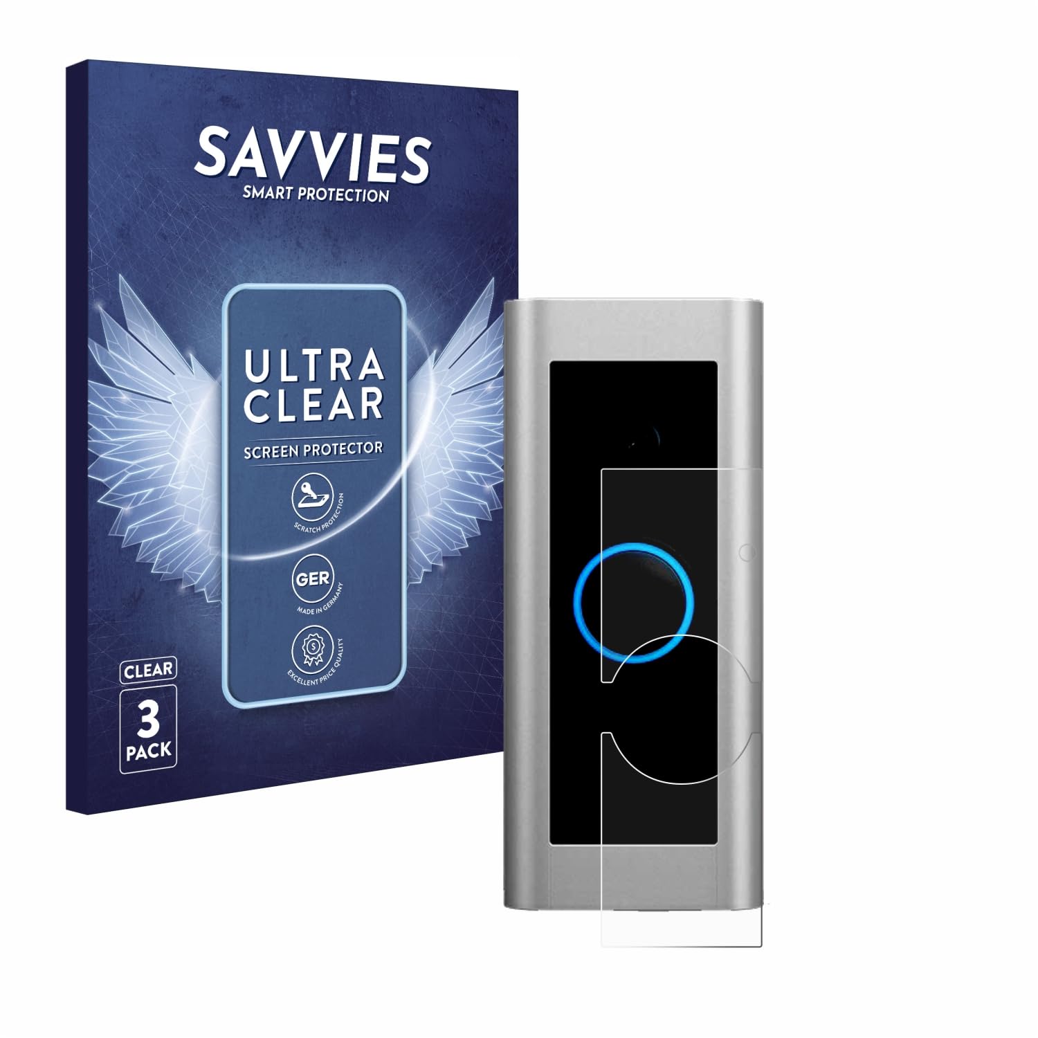 savvies 6 Pezzi Pellicola Protettiva per Ring Video Doorbell Pro 2 Protezione Schermo Trasparente