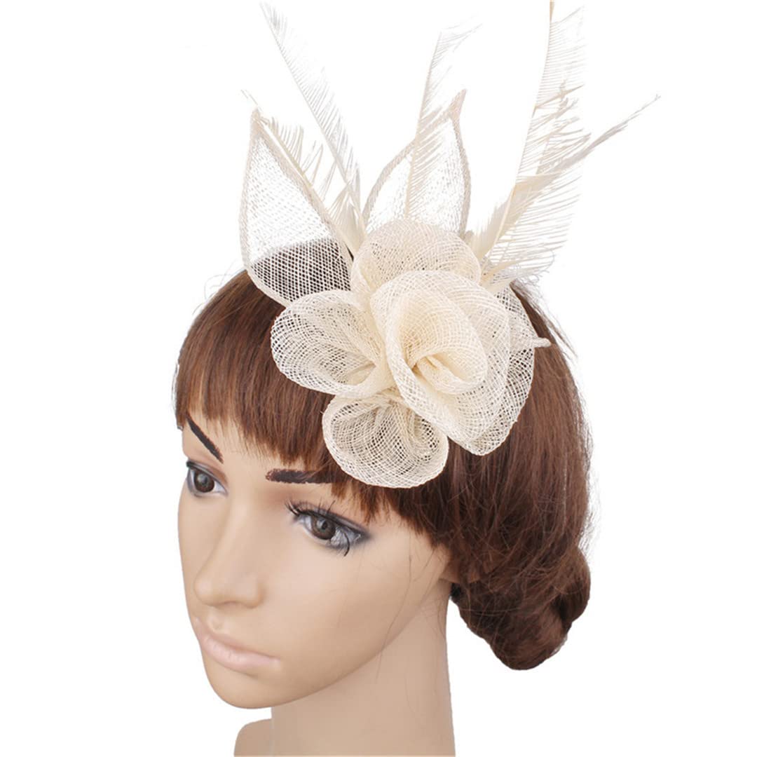Lmtossey Fascinator Cappelli per Matrimonio Copricapo Su Fermaglio Dei Capelli Sposa Party Accessori Donne Signore Copricapo