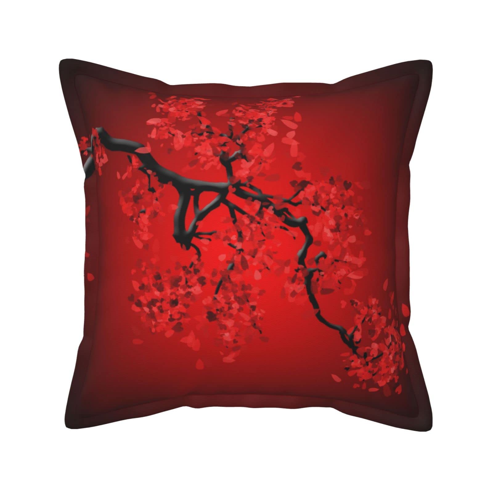 Housse de coussin en cuir rouge cerisier 45 cm pour salon moderne