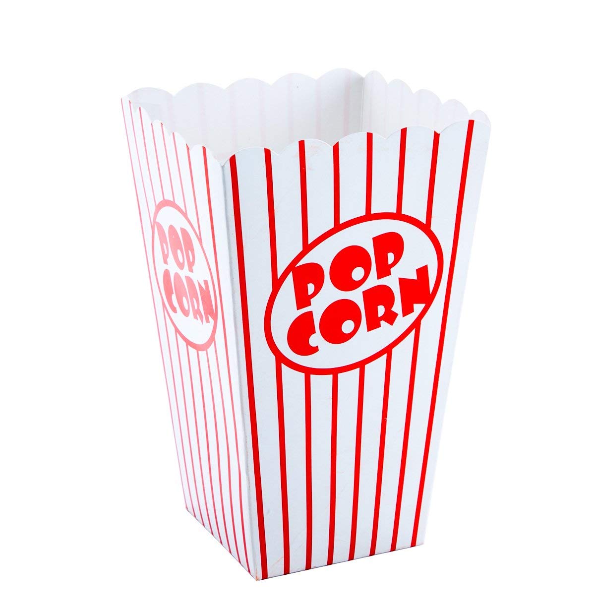 Tebery 100 Pack OpenTop Popcorn Box, Popcorn Favor Boxes, Striped Paper Candy Container for