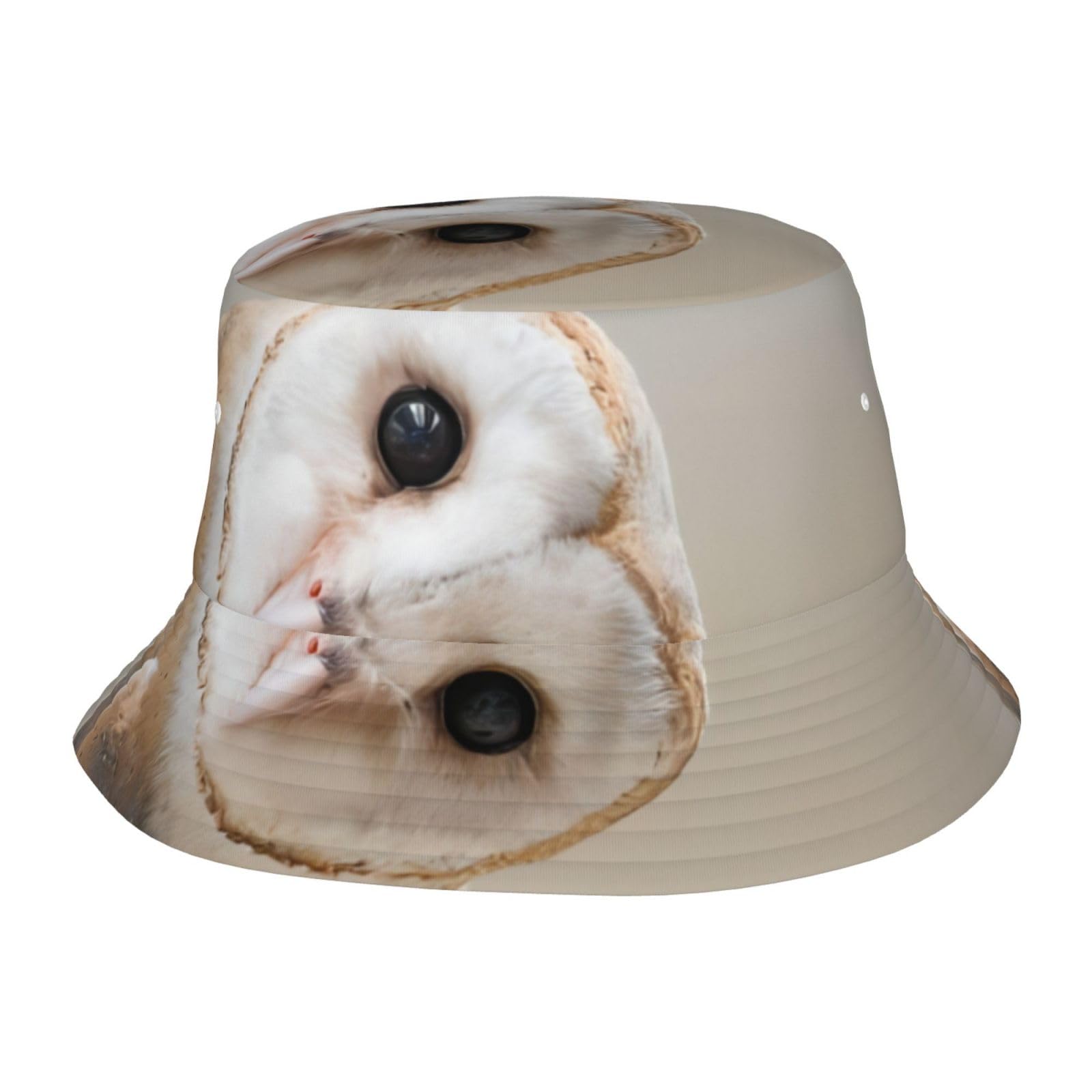 QGWDYYJQ Funny Owl Printed Adult Fisherman's hat Sunshade Bucket Hat Neutral Sun Hat Black