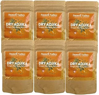 Suneli Valley Dry Adjika Powder | Spicy Georgian Garlic Rub | For Roasting, Grilling, and Seasoning 3.5oz(100g) | 6-Pack