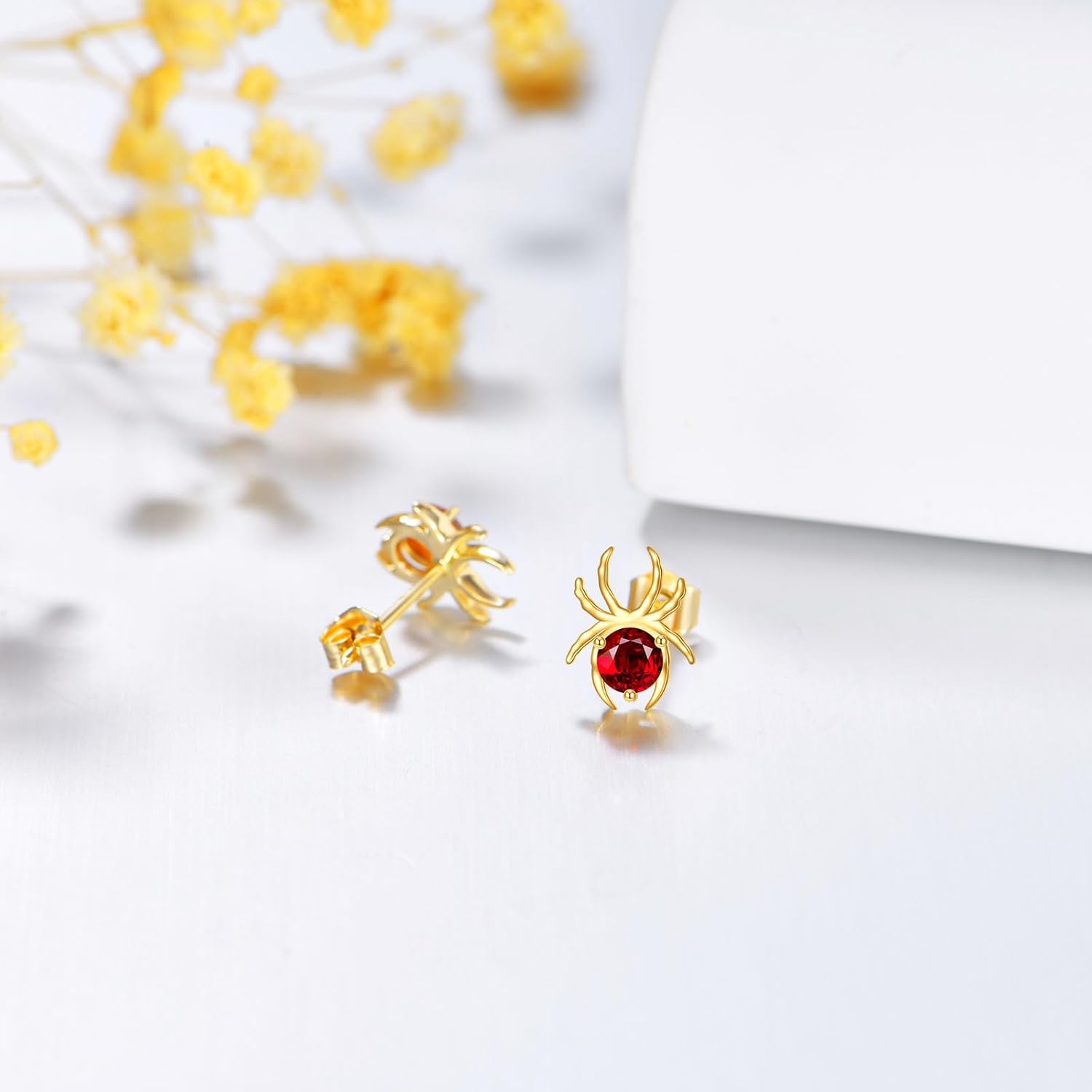 KECHO 14k Solid Gold Fox French bulldog Highland Cow Turtle Owl Penguin Earrings for Women Cute Animal Stud Earring Birthday Christmas Gifts - Image 3