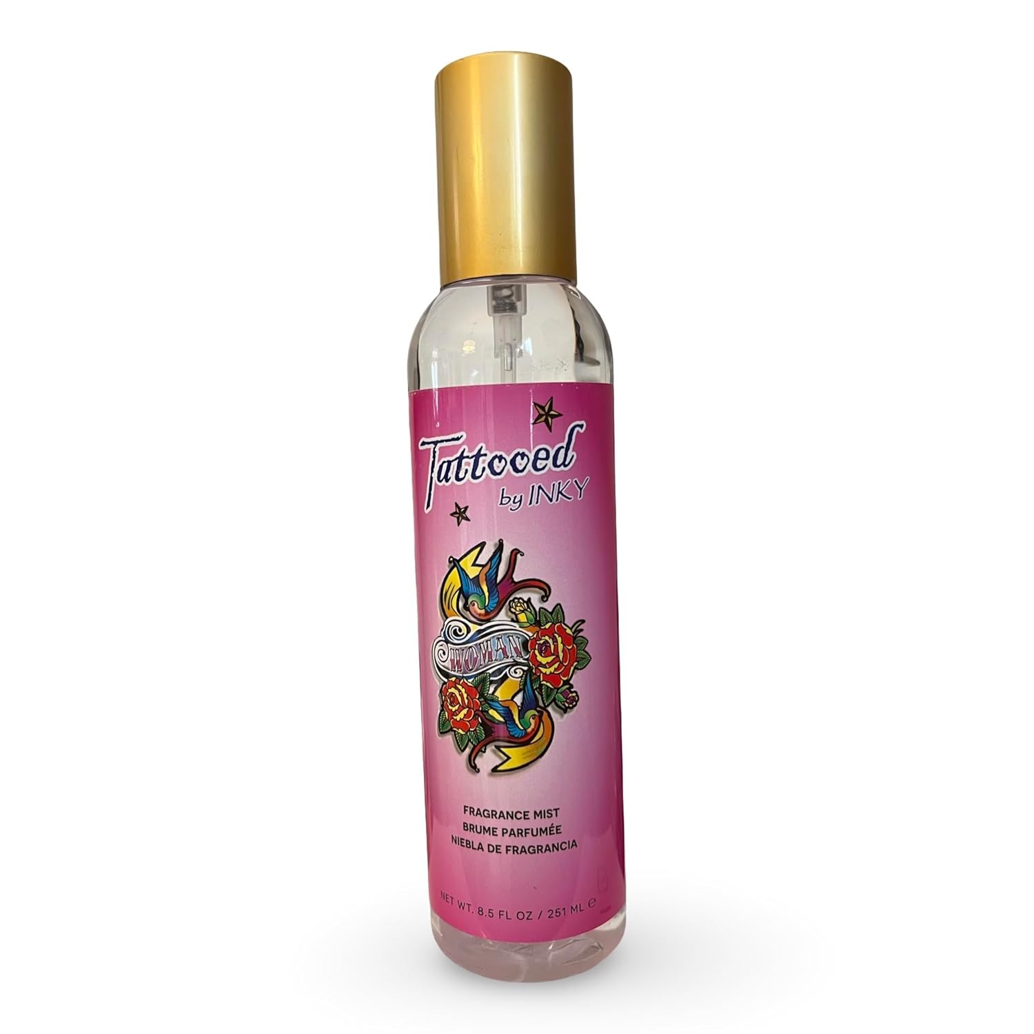 Tattooed by INKY Fragrance Mist, 8.5 fl oz, Fruity Sweet Scent with Tropical Mango and Wild Strawberry