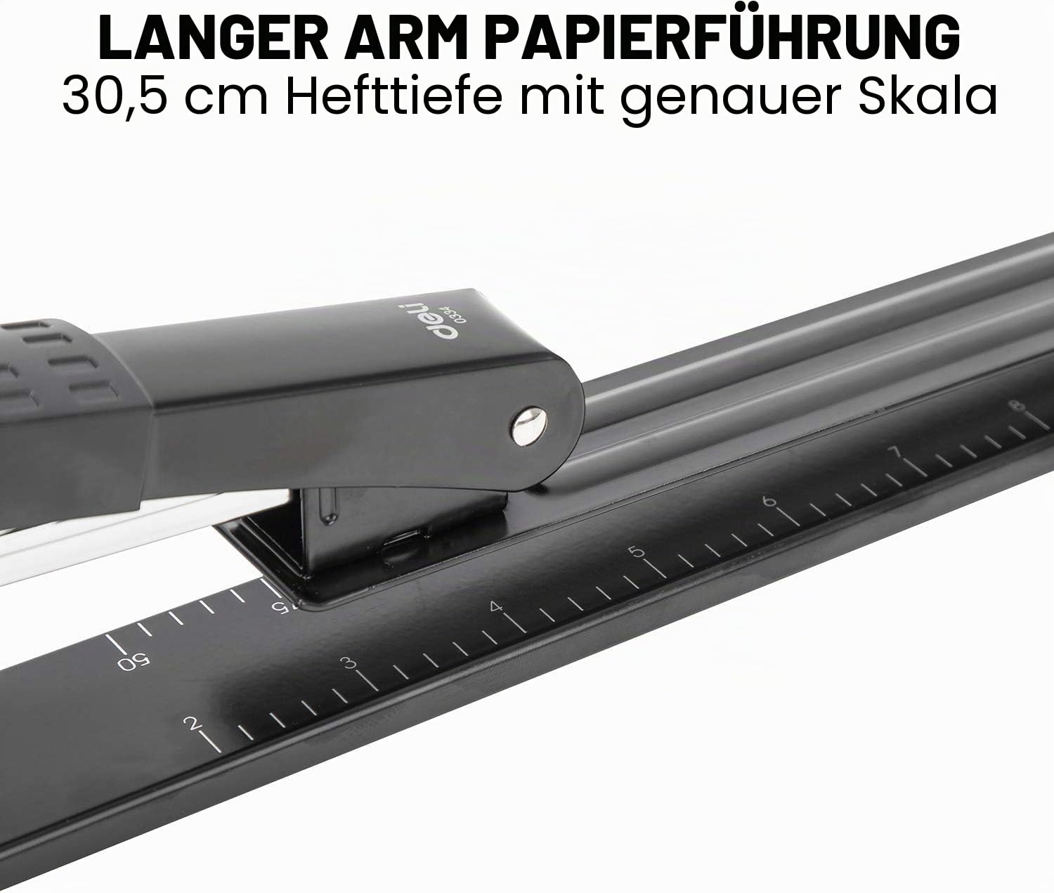 Deli Langarmhefter, langer tacker für Broschüren und Buchbindung, 25 Blatt, Schwarz