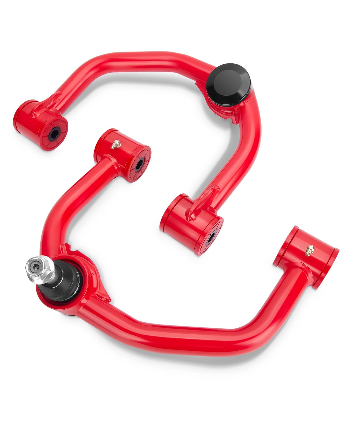 dynofit 2-4" Upper Control Arms Compatible with 2004-2020 Ford F150, Front Extended Upper Control Arms for F150, Alignment Lift 2 to 4 inch, Suspension Kit Tubular Control Arms, 2 Pack(Red)