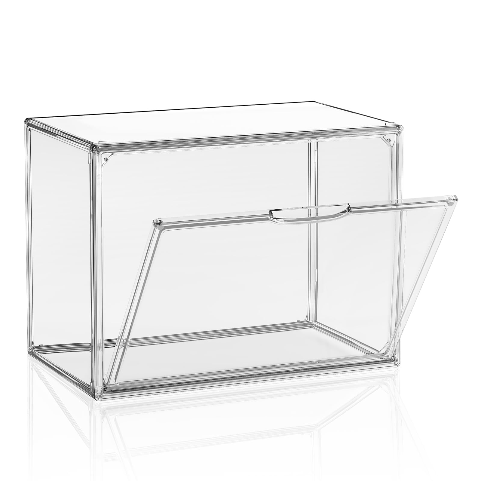 Purse Organizer for Closet, Handbag Storage Organizer Stackable Display Box with Magnetic Door, Acrylic Display Case for Collectibles, Closet Storage Bins for Figures, Wallet, Dolls