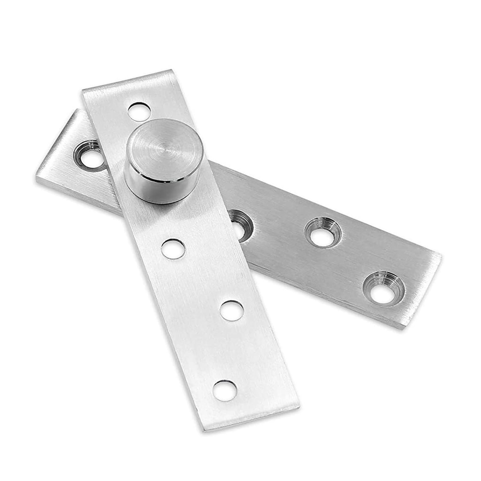 Aunangljscs 75X18mm 2 Pcs Stainless Steel Hardware Hinge For Door Cabinet 360 Degree Rotation Axis Hidden Pivot Hinges Location Shaft Furniture