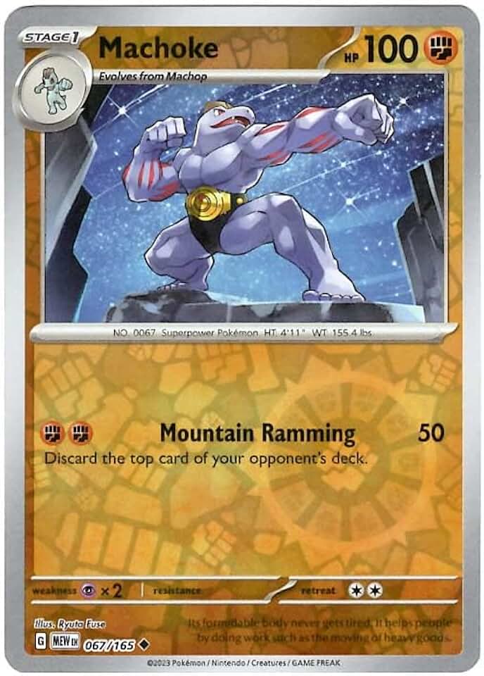 Pokemon - Machoke 067/165 - Pokemon 151 - Reverse Foil - Single Card