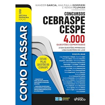 Capa do livro COMO PASSAR EM CONCURSOS CEBRASPE / CESPE - 4.000 QUESTÕES COMENTADAS - 11ª ED - 2023