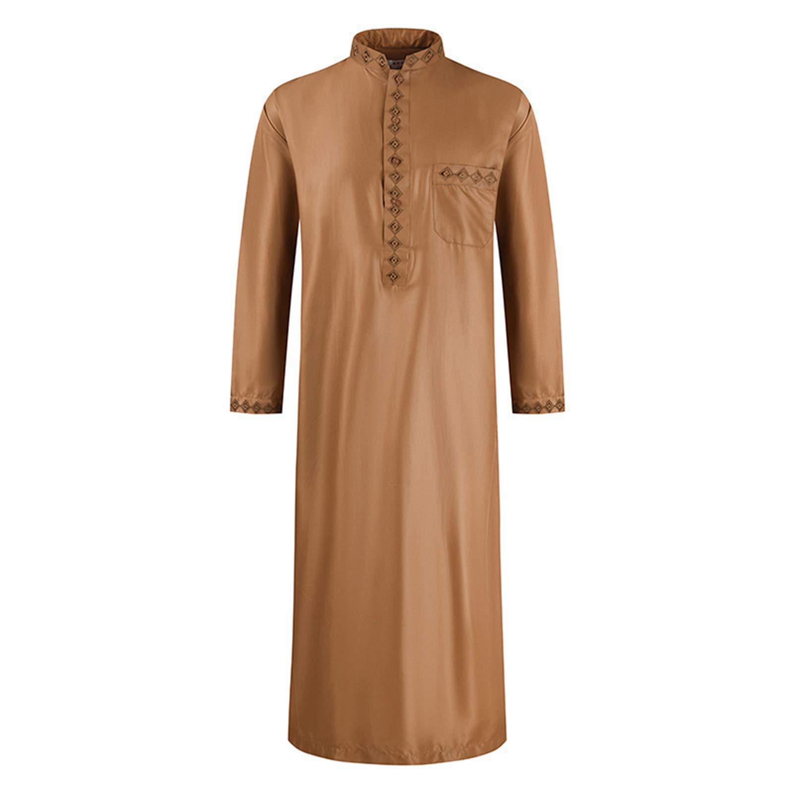 Men's Arab Muslim Dishdasha Robe - Middle East Thobe Islamic Ethnic Clothes Indian Kaftan Church Prayer Kandoura