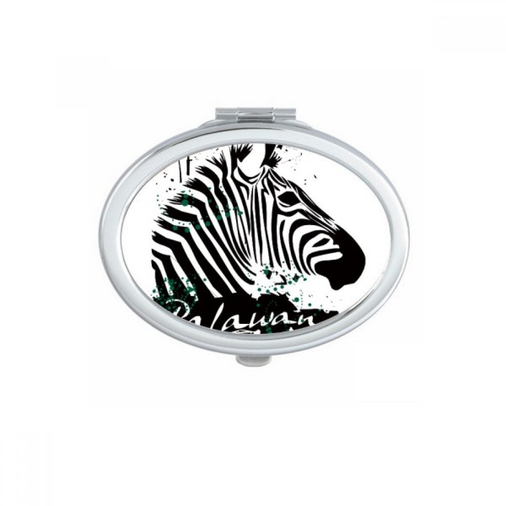 Miroir compact de poche portable jaune et bleu au design princesse
