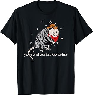 Funny Vintage Opossum Cowboy Hat Western Possum Lover Gifts T-Shirt