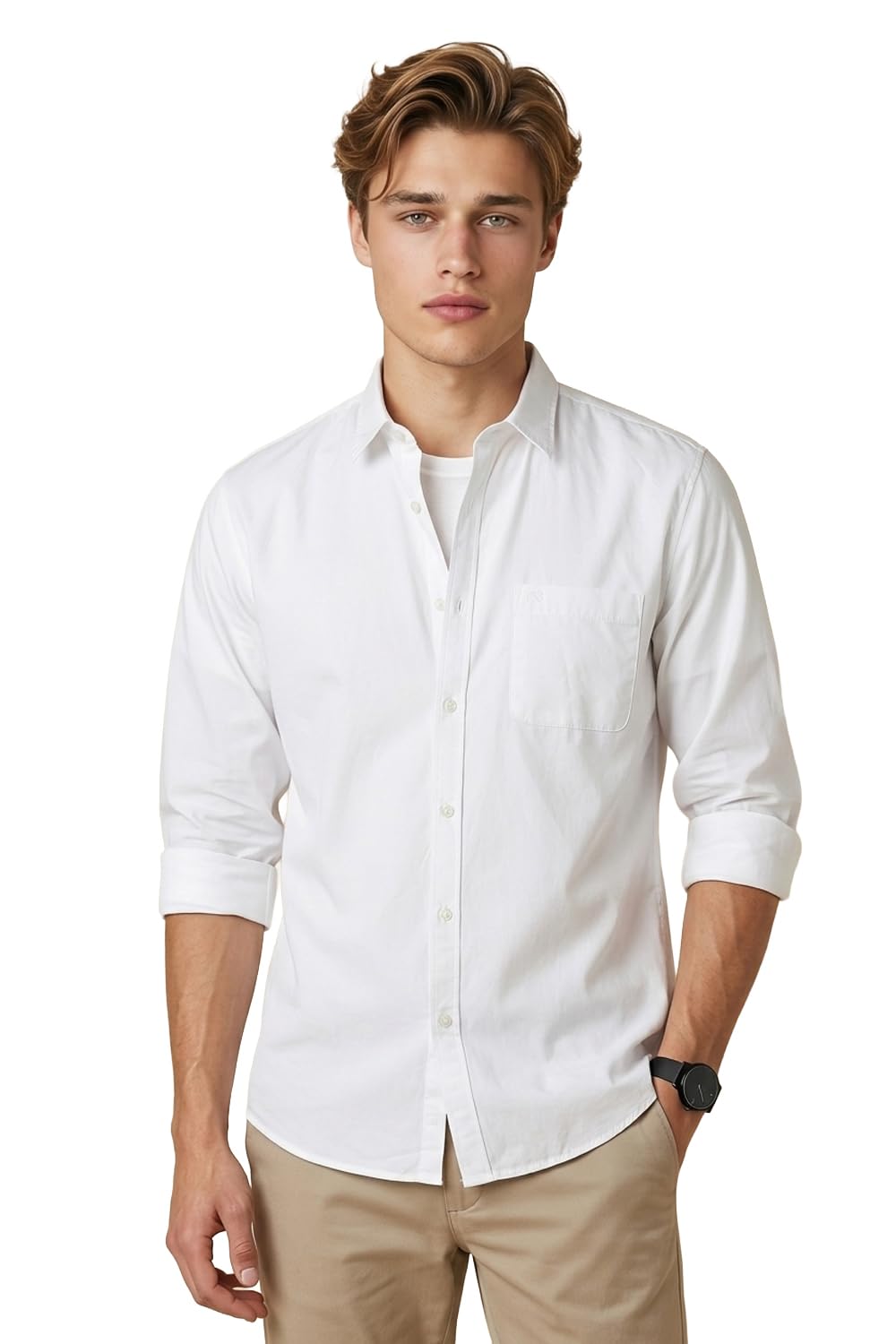 peter england Men's Slim Fit Full Sleeve Cotton Solid Casual Shirt with Pocket-picture-31