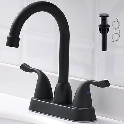 FROPO Two-Handle Bathroom Sink Faucet Black