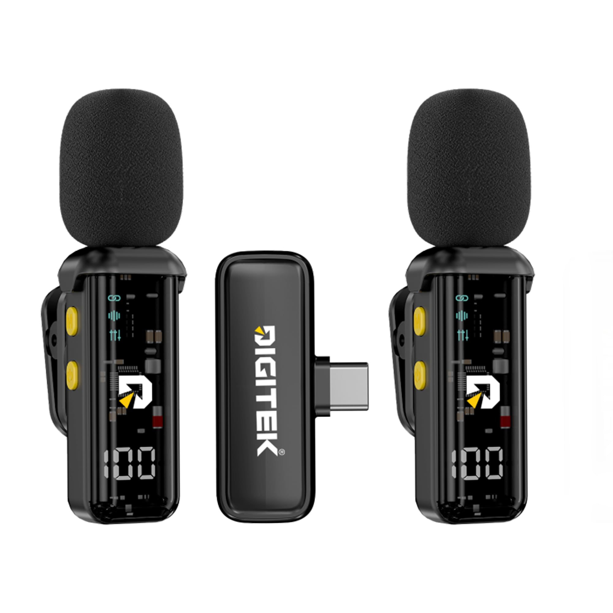 Digitek DWM-015 2-in-1 Wireless Microphone for iPhone 15 Series & USB-C Android Devices, Dual Transmitters, 2.4GHz Plug & Play Lavalier Mic, Noise Reduction, Echo Mode, 20m Range, 4H Battery Life-image-35