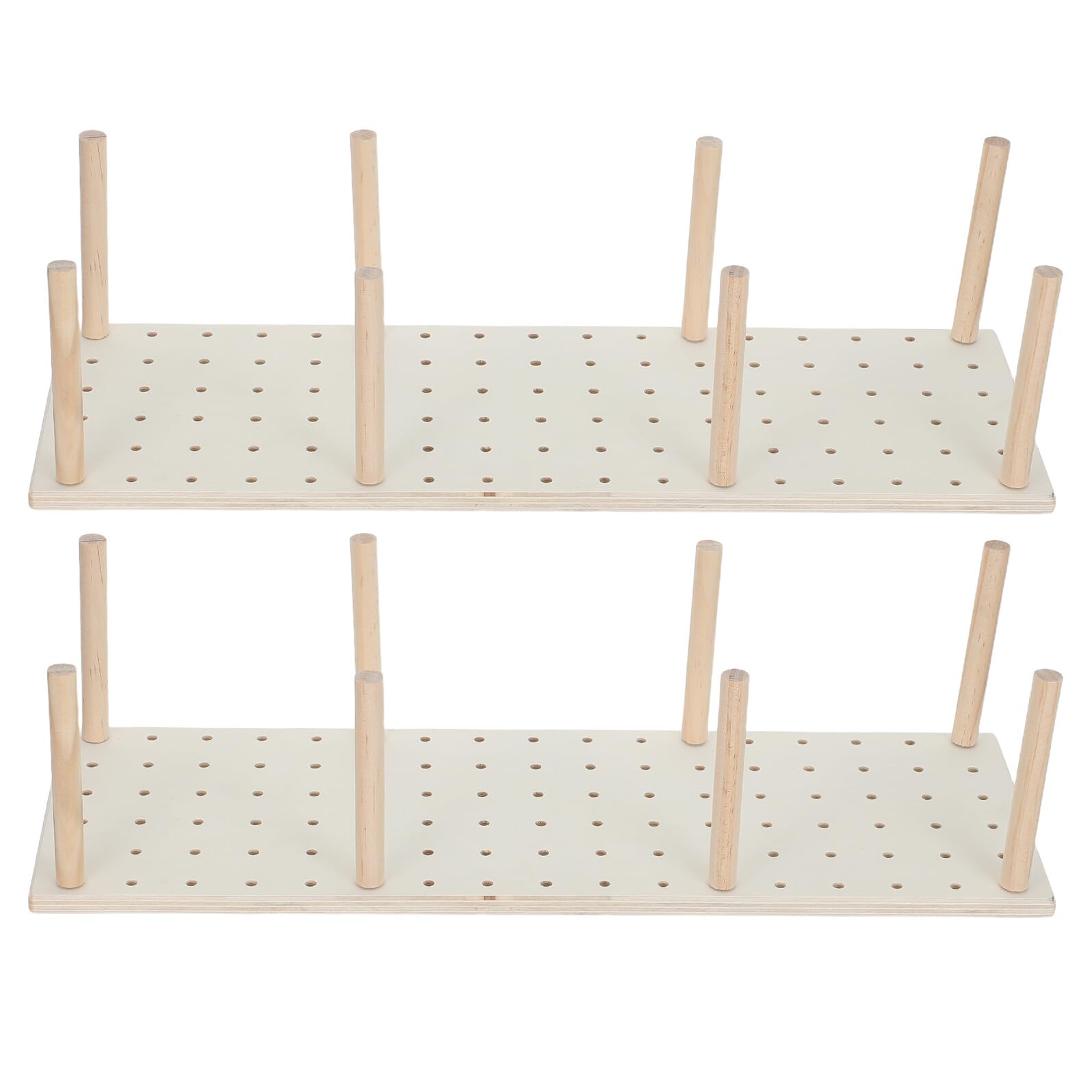 VICASKY 2 Ensembles Organisateur Cuisine avec Design à Chevilles Réglables en Bois Beige pour Rangement des Ustensiles et Vaisselle, pour Tiroir et Camping