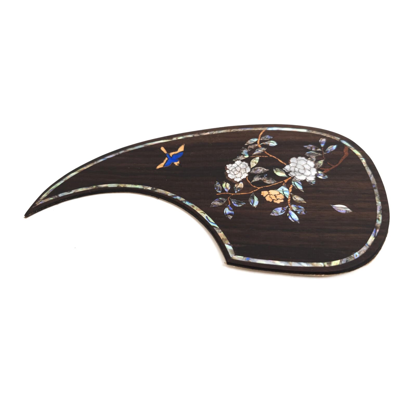 Battipenna per chitarra acustica in palissandro intarsiato intarsiato con fiore di abalone per Martin D-45, piastra di ricambio autoadesiva (palissandro-A)