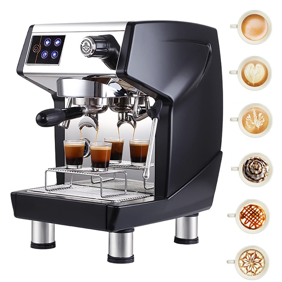 Komercyjny półautomatyczny ekspres do kawy, (kocioł ekstrakcyjny 550 ml + kocioł parowy 1 l) podwójny kocioł do espresso pianka do mleka pompa parowa ekspres do kawy ekspres do kawy ekspres do kawy