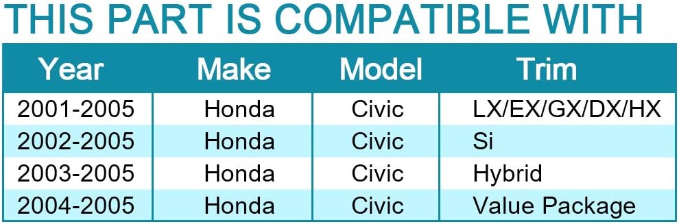 IRONTEK Rear Wheel Hub and Bearing Assembly (4 Lug W/ABS) fits Honda for 2001-2005 Civic LX/EX/GX/DX/HX, 02-05 Civic Si, 03-05 Civic Hybrid, 04-05 for Civic Value 2PCS 512175x2