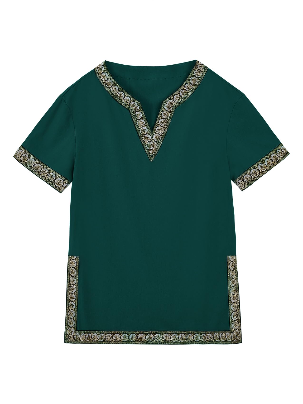 Haloumoning Boys' Medieval Tunic, Children's Cosplay T-Shirts, Costume, Halloween, Renaissance, Viking, Warrior, Knight Tops - Image 2