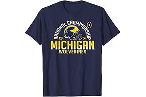 Michigan Wolverines 2024 CFP National Championship Arch Navy T-Shirt