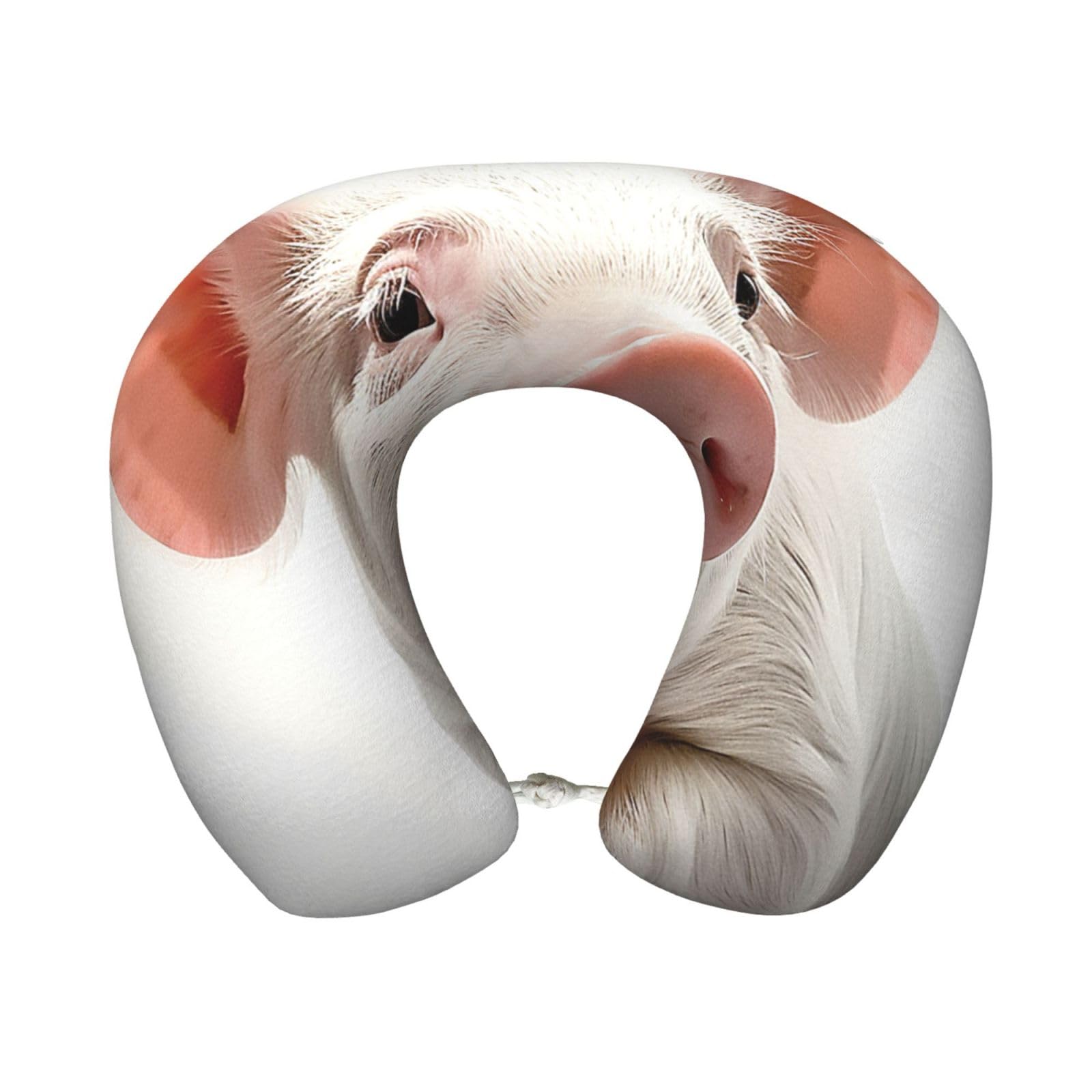 peiyeety Smiling Travel Pillow Memory Foam - Comfortable U Shape Neck Pillows for Sleeping, Neck and Head Support Portable Airplane Pillow Adjustable Flight Pillow, Washable Cover