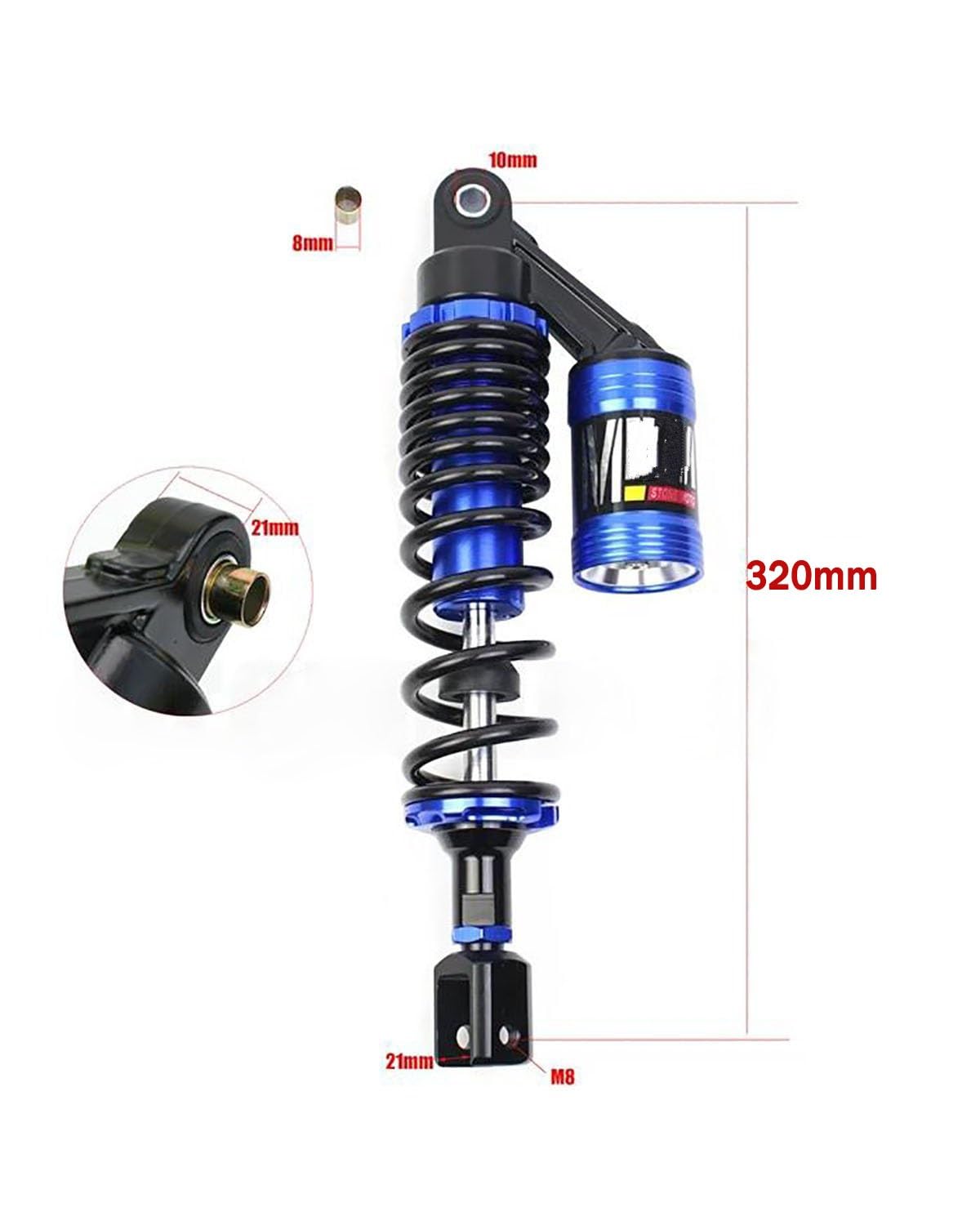 Amortissement Suspension Pour Moto Scooter ATV Quad BWS Amortisseur Suspension Arrière(Red)