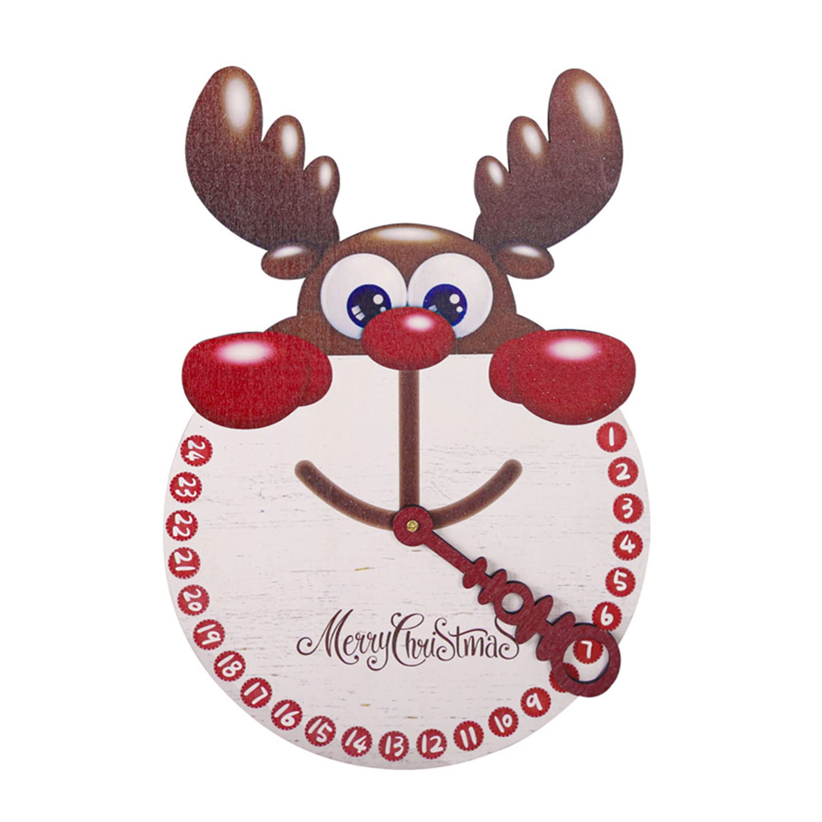 Tsophreniq Wooden Christmas Ornaments Snowman Santa Elk Clock Hanging Embellishments Holiday Hanging Decoration Christmas Sign